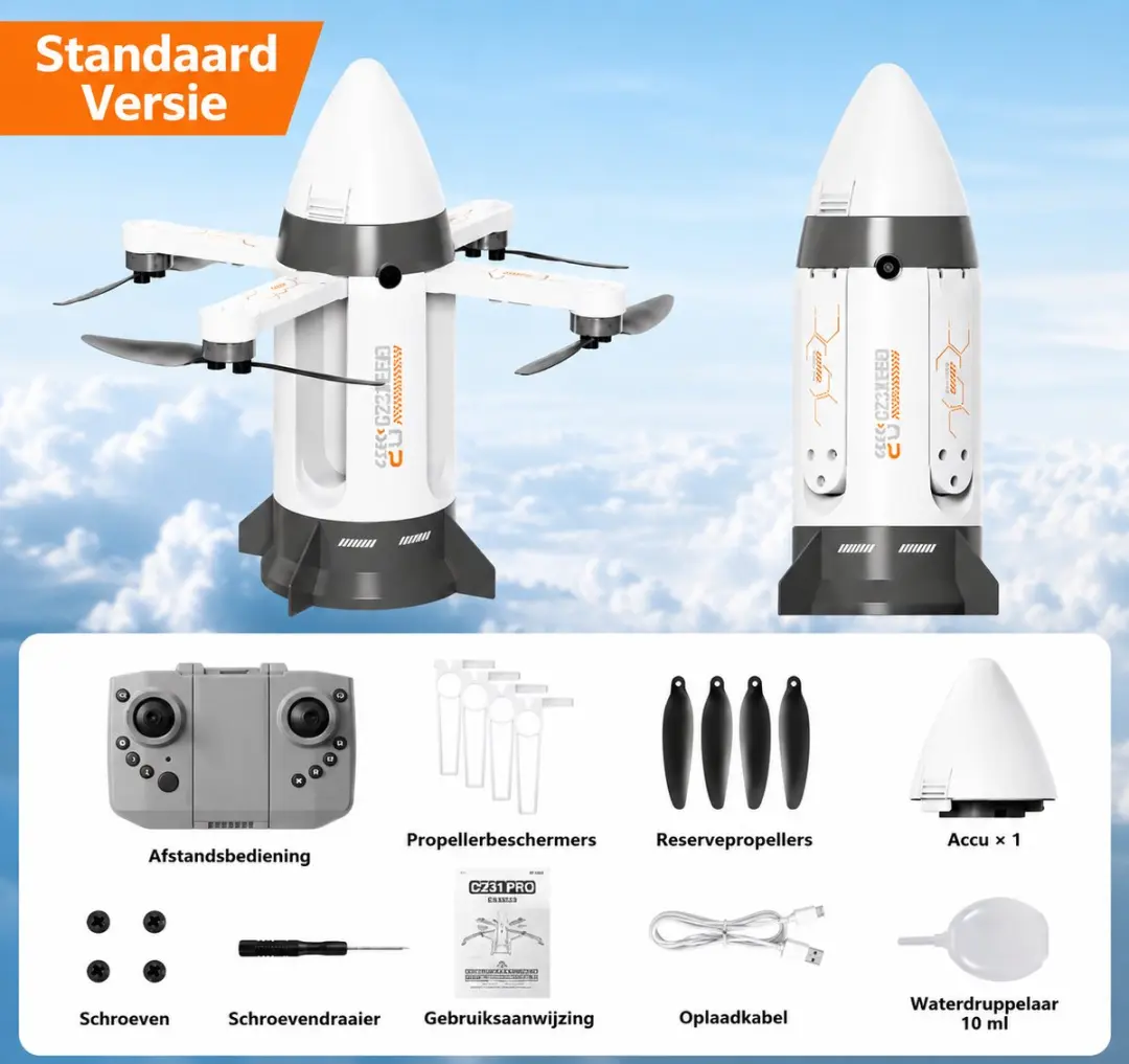 RedParrot Starship Afstandsbestuurbare Raket - Wit