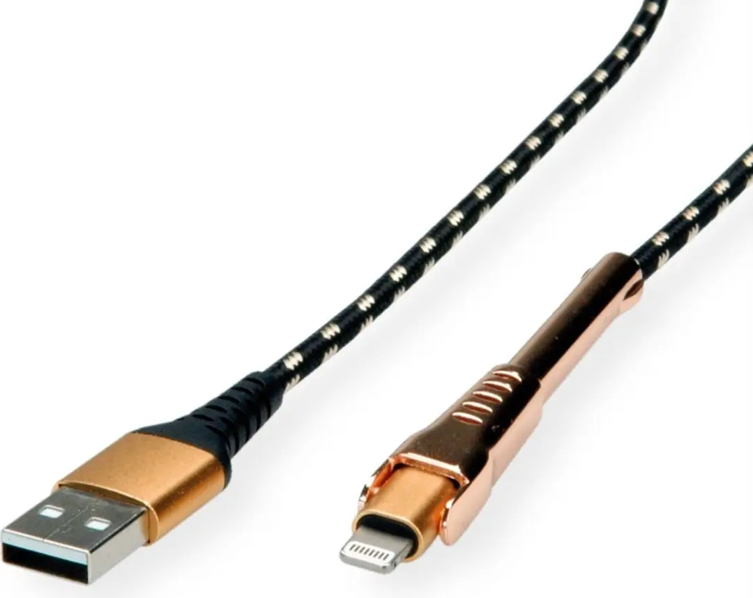 Roline GOLD USB A-8pin Kabel 1m met Smartphonehouder