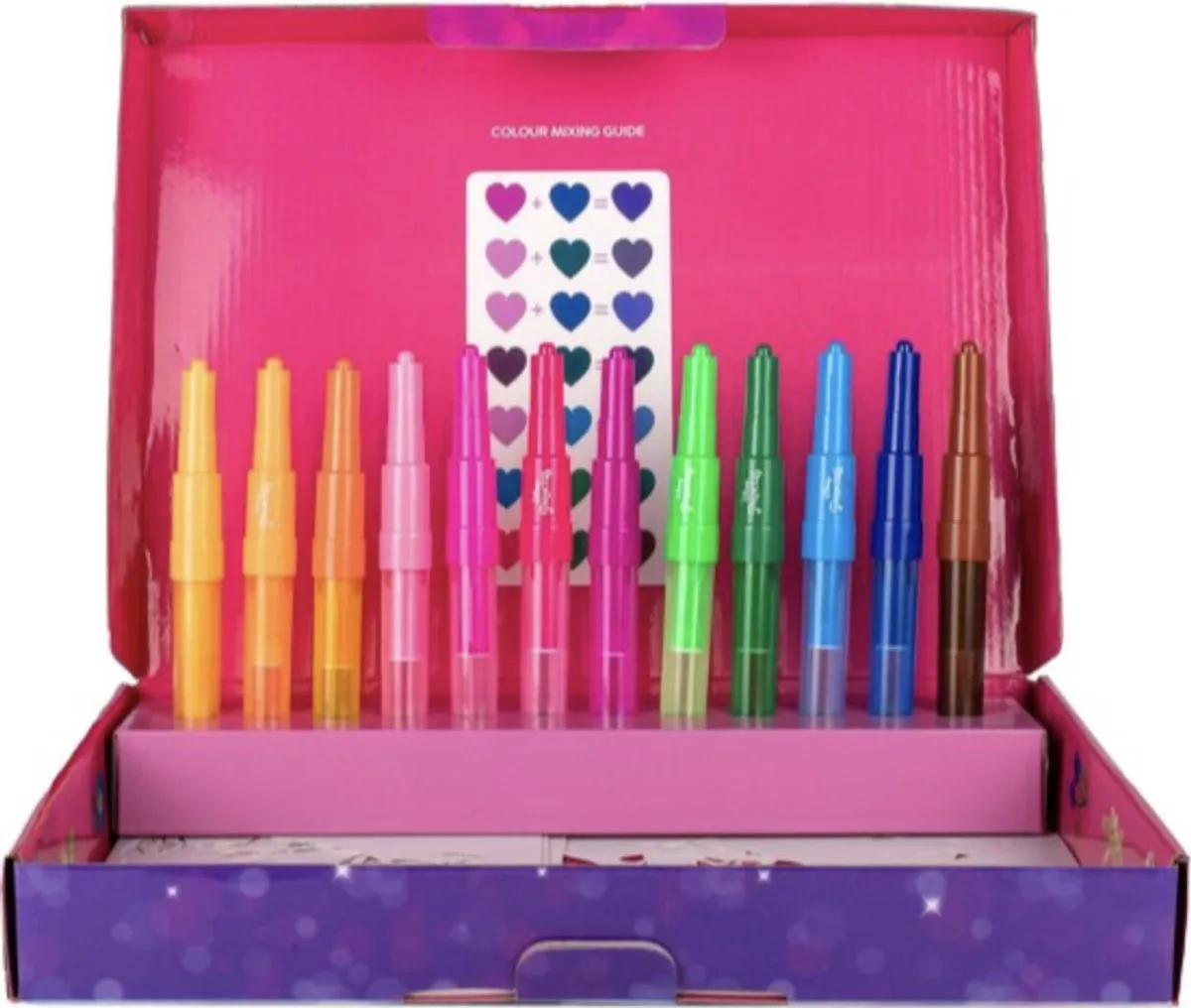 Disney Princess Spraypennen Deluxe Set - 12 Stuks - 16 Stencils