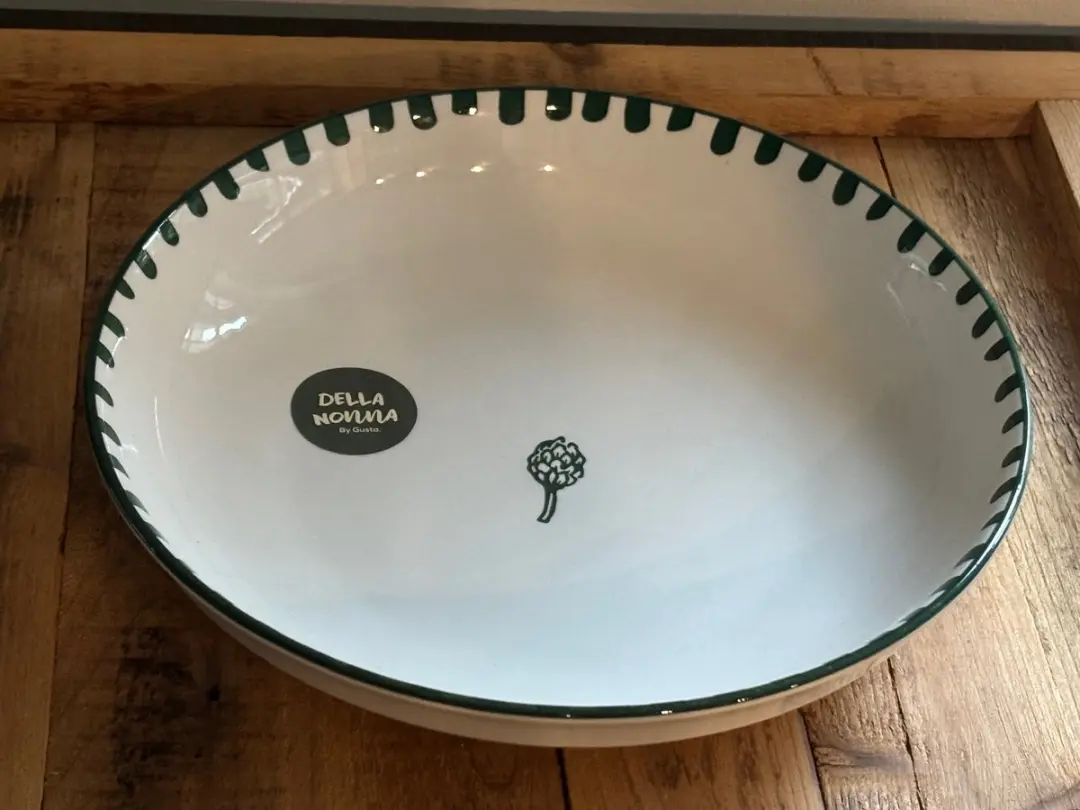Gusta Della Nonna Serveerschaal 28cm - Wit/Groen