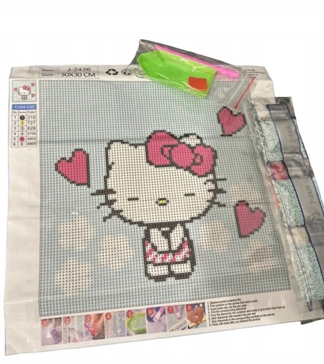 Hello Kitty Diamond Painting Set 5D DIY Mozaïek 30x30cm