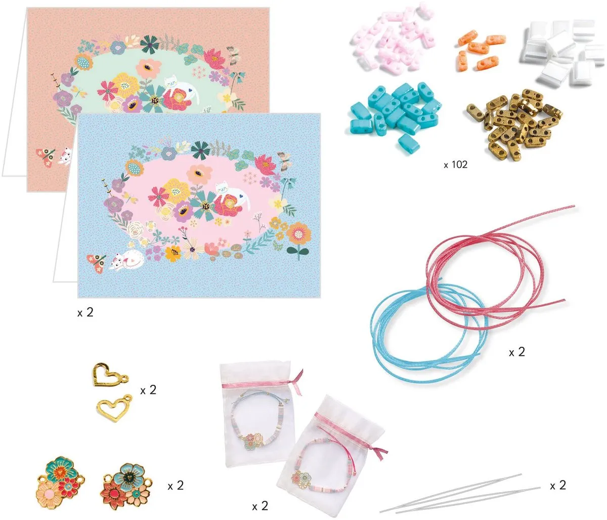 Djeco Tila and Flowers Armbanden Set - Multicolor