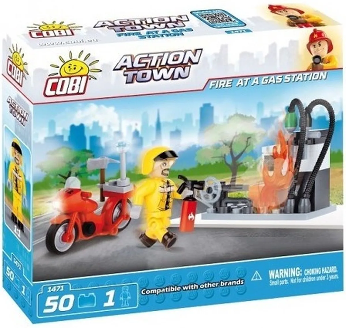 Cobi Action Town 1471 Brandweer Gasstation - 50 Onderdelen