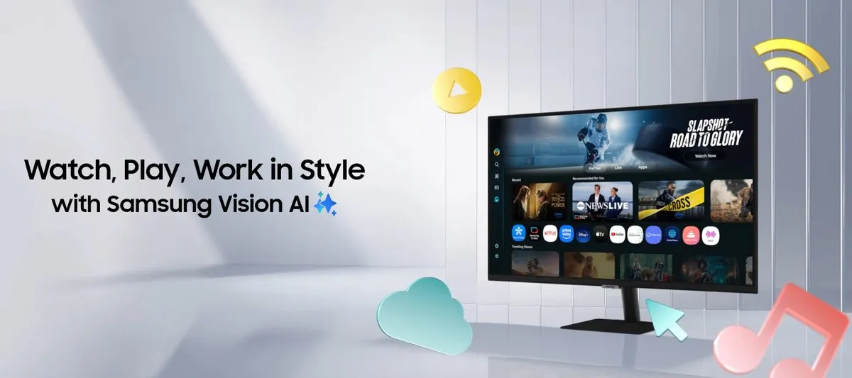 Samsung M70F LS32FM702UUXEN 4K Smart Monitor 32" - Vision AI - Zwart - afbeelding 6 van 6