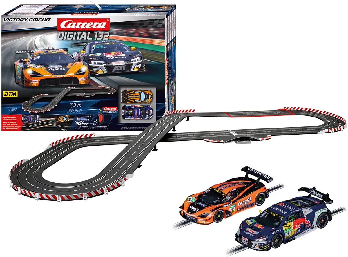 Carrera Racebaan Digital 132 Victory Circuit McLaren 720S GT3 vs. DTM 2024 Audi