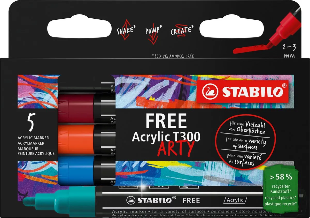 STABILO FREE Acrylic T300 Urban Set Acrylmarkers