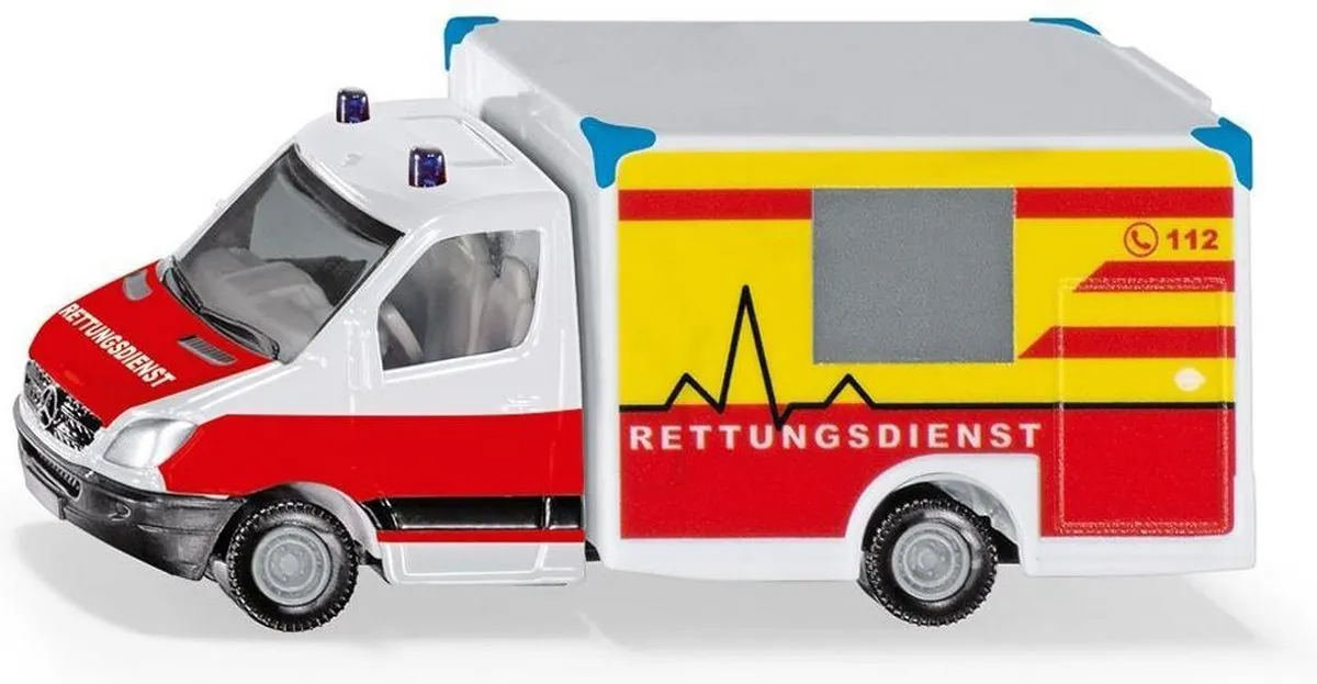SIKU Mercedes Benz Rettungsdienst 1536 - 12,7 cm - Wit/Rood