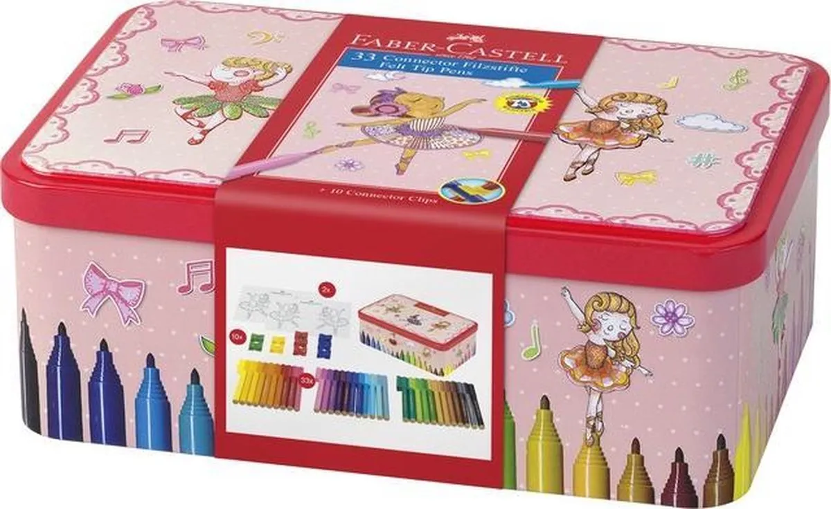Faber-Castell Connector Viltstiften 33 Stuks - Ballerina Blik
