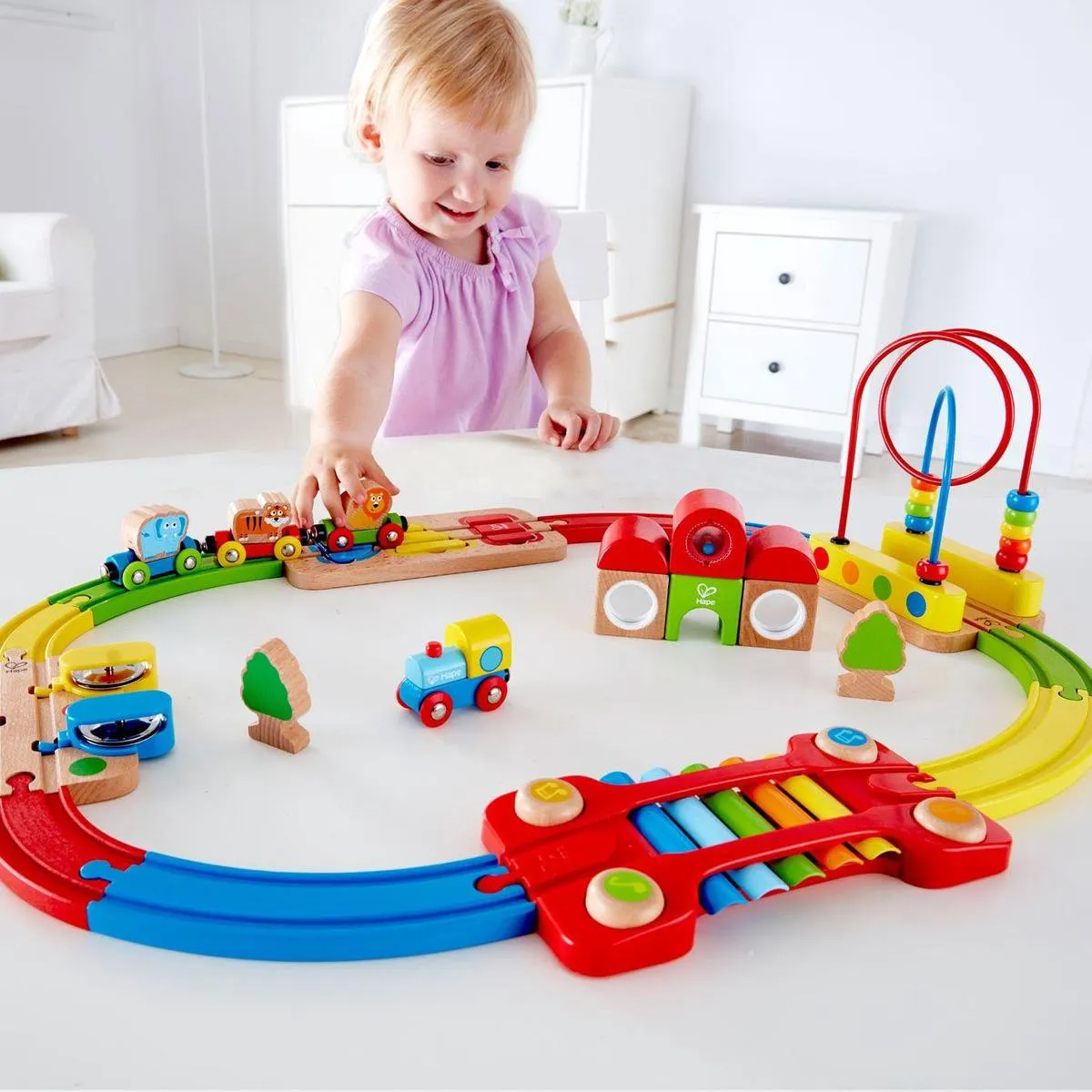 Hape Regenboog Puzzel Spoorweg E3826 - Veelkleurig