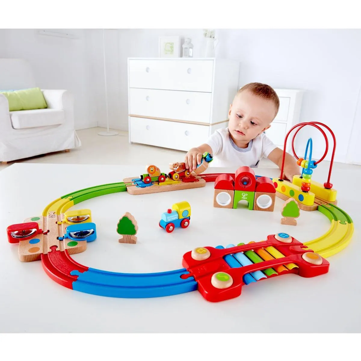 Hape Regenboog Puzzel Spoorweg E3826 - Veelkleurig - afbeelding 6 van 6