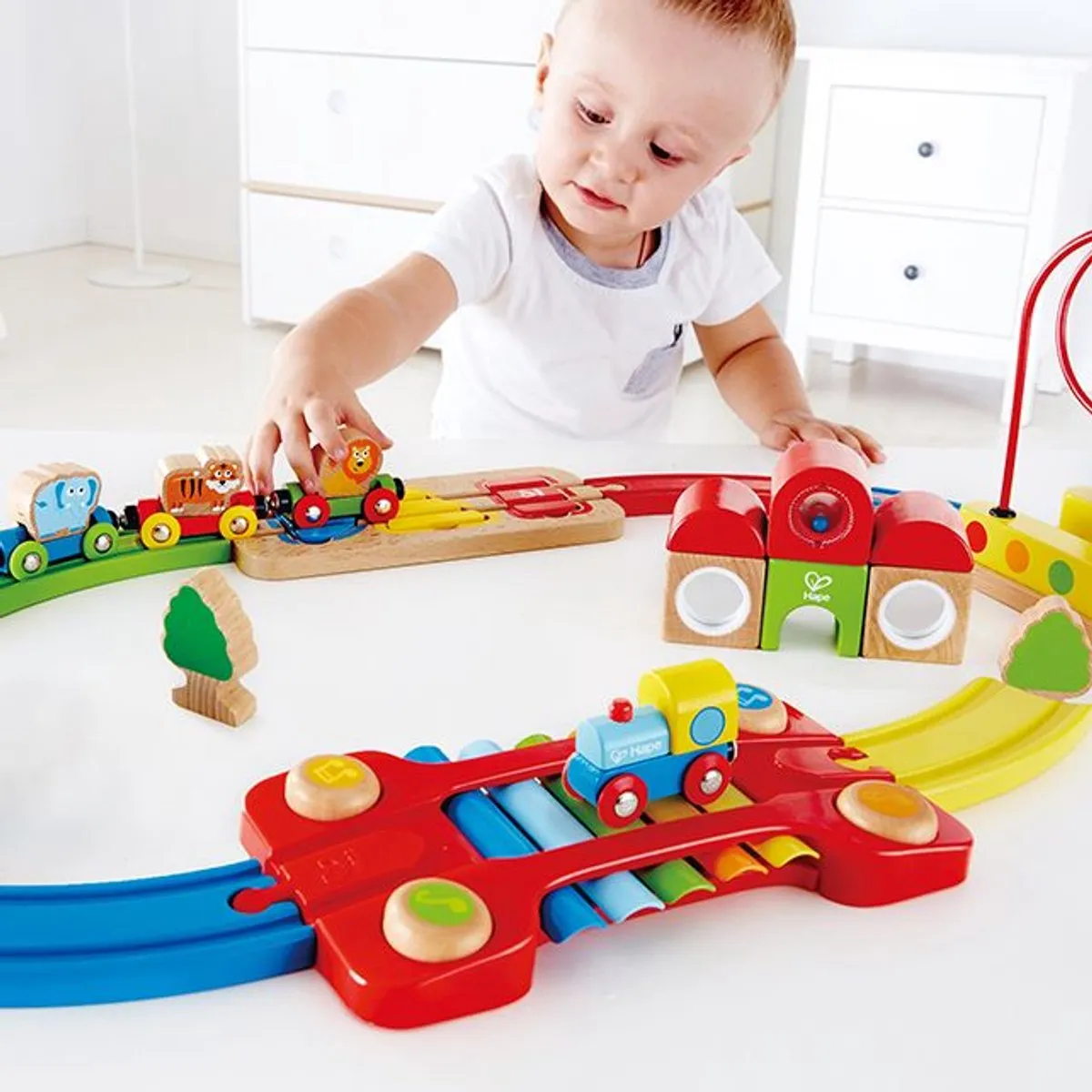 Hape Regenboog Puzzel Spoorweg E3826 - Veelkleurig