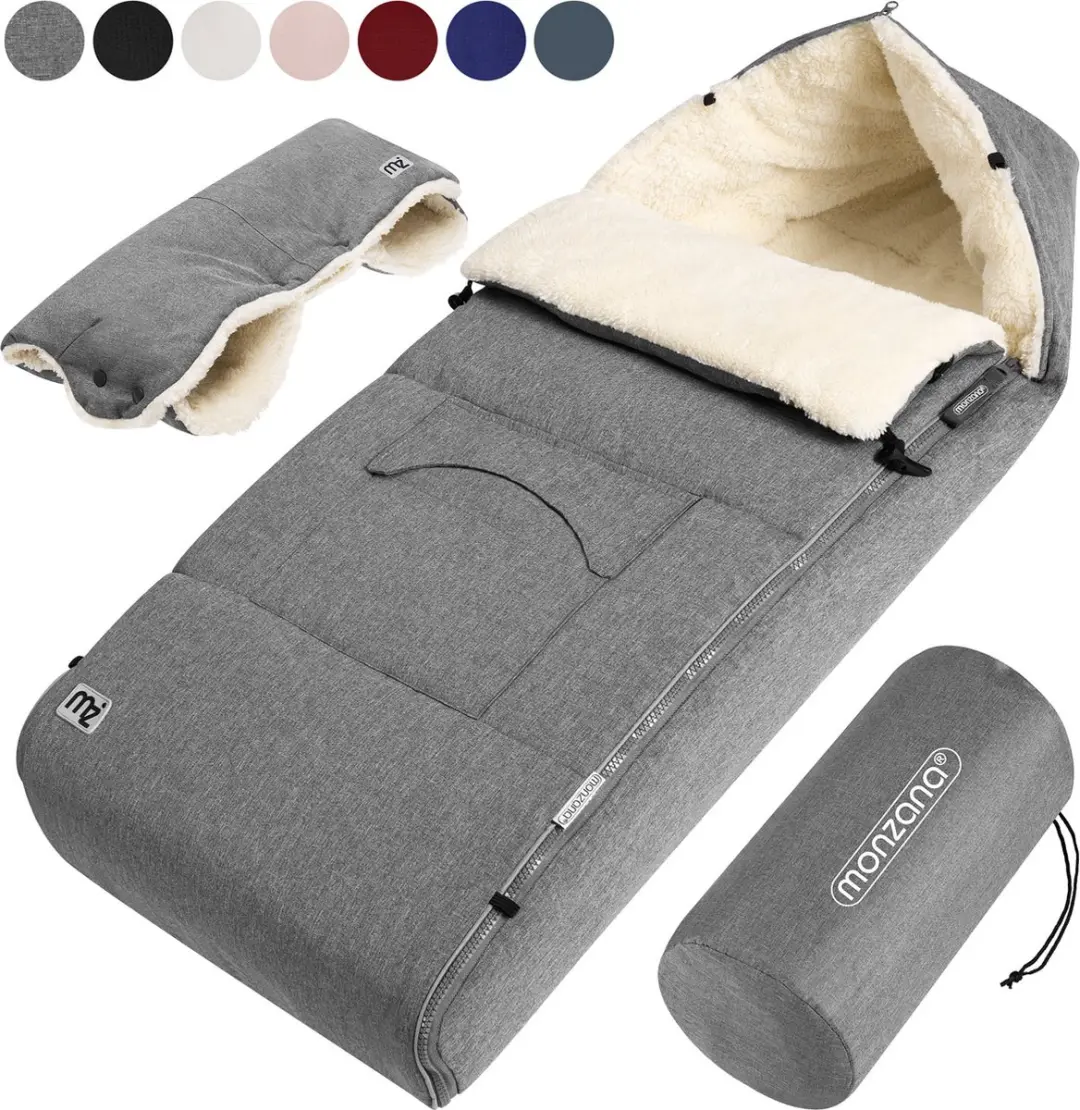 Monzana Baby Voetenzak 90x60cm - Ritssluiting Bordeaux