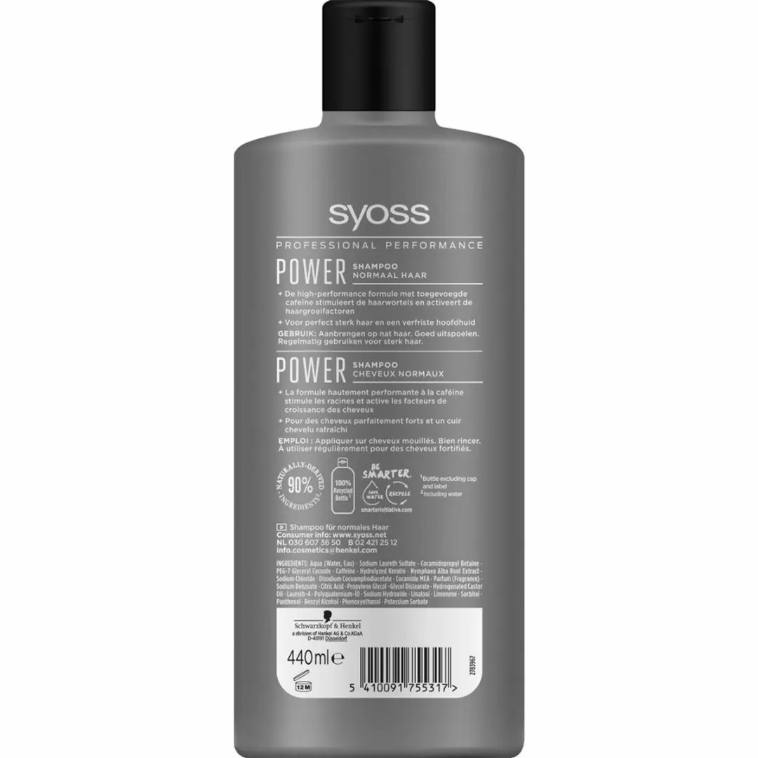 SYOSS Men Power Shampoo - 6x440ml - afbeelding 5 van 6