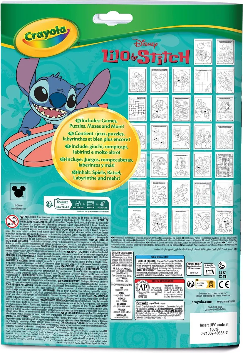 Crayola Disney Lilo en Stitch Kleurboek - 32 Pagina's 7 Stiften