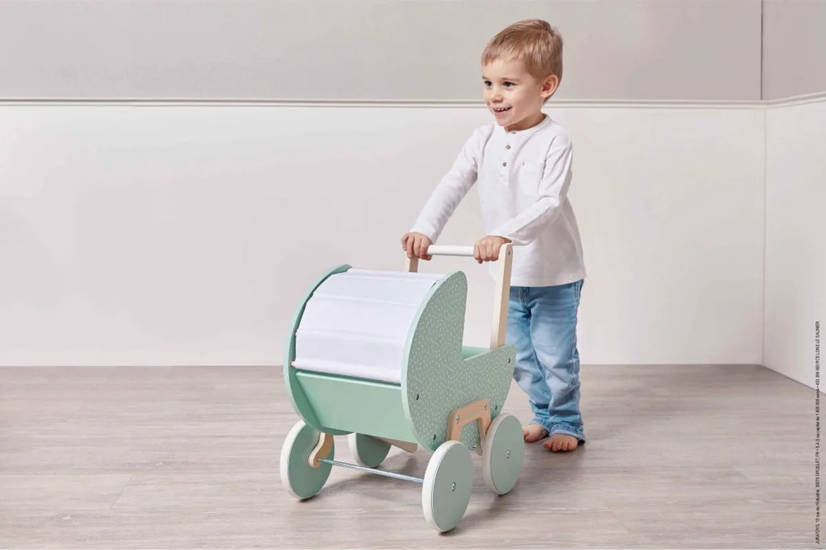 Janod Zen Poppenwagen - Hout - 42cm - 18+ maanden