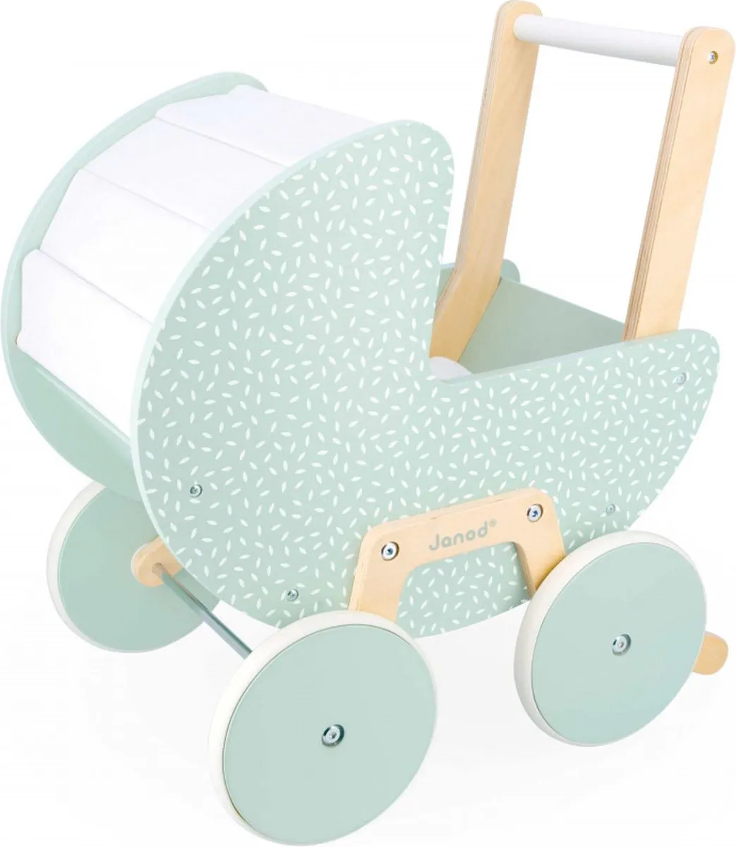 Janod Zen Poppenwagen - Hout - 42cm - 18+ maanden