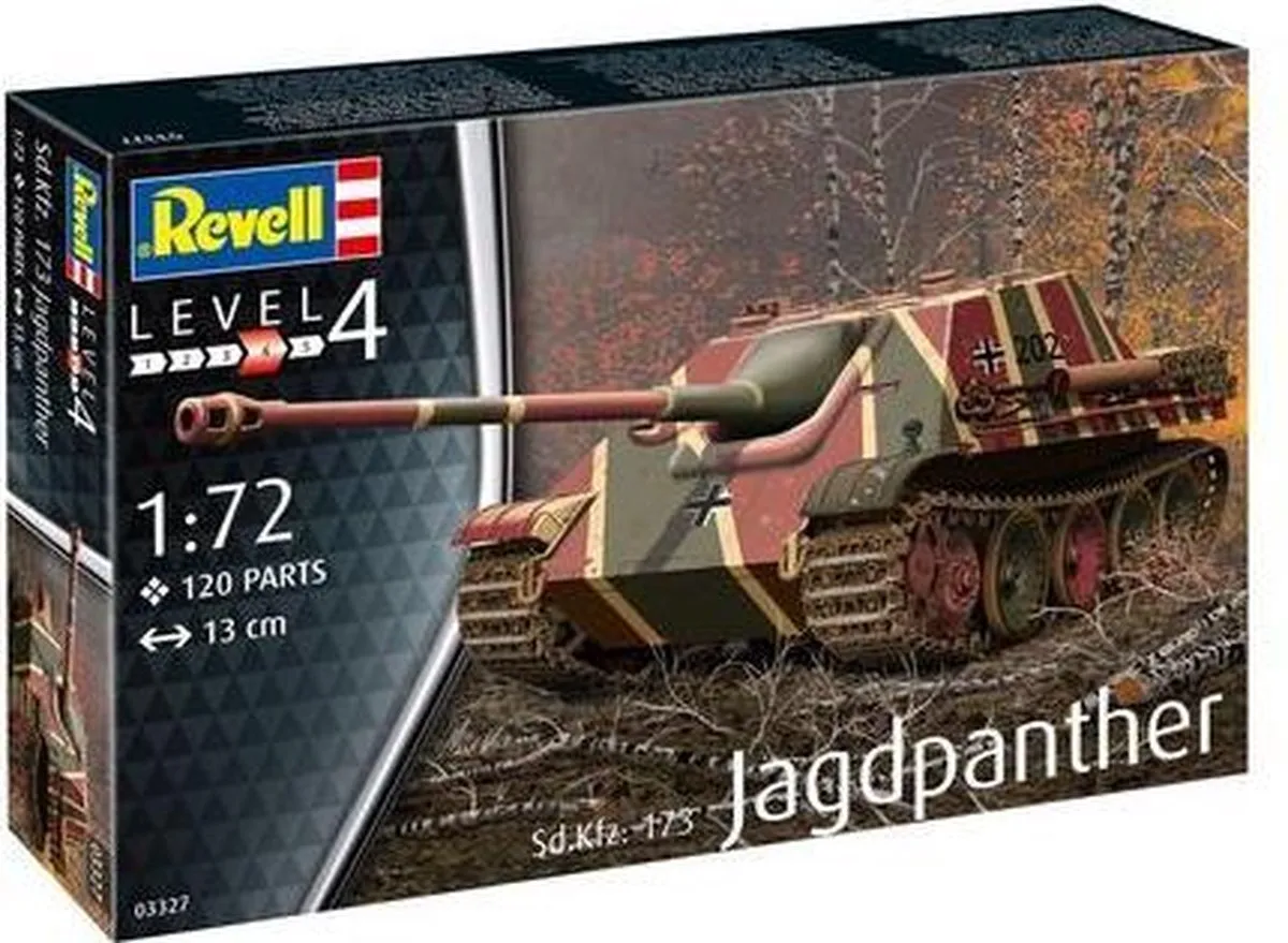 Revell 03327 Jagdpanther Sd.Kfz.173 Modelbouwpakket 1:72 - 120 Onderdelen - Multicolor