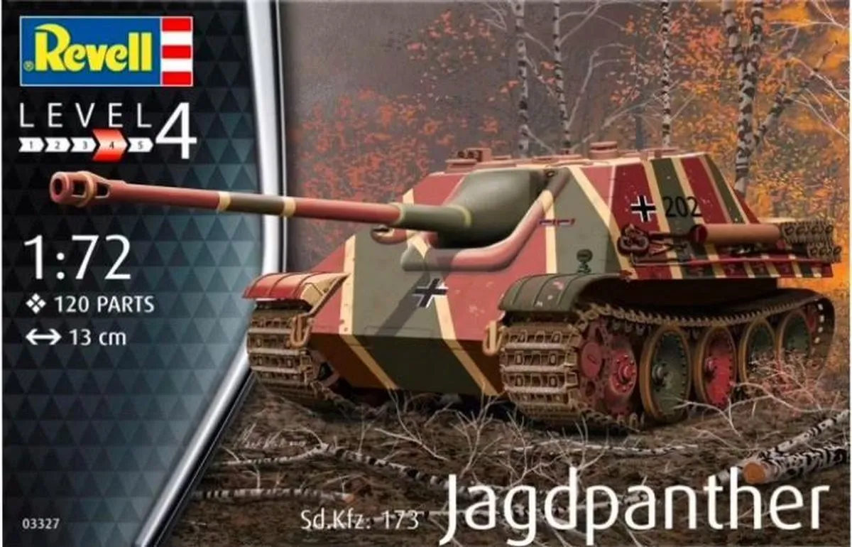 Revell 03327 Jagdpanther Sd.Kfz.173 Modelbouwpakket 1:72 - 120 Onderdelen - Multicolor