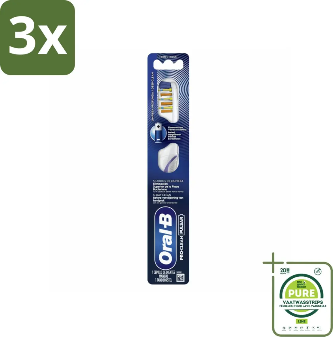 Oral-B Pro-Clean Pulsar Tandenborstel Medium - 3 Stuks