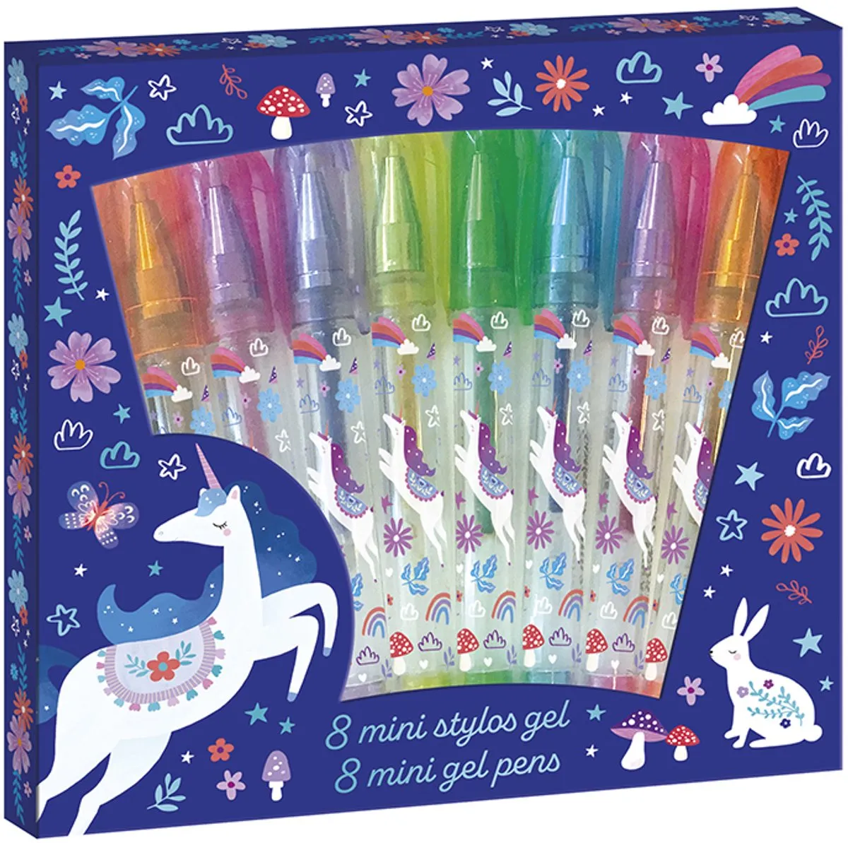 Janod Dreamland Mini Unicorn Gelpennen - 8 Stuks - Multikleur