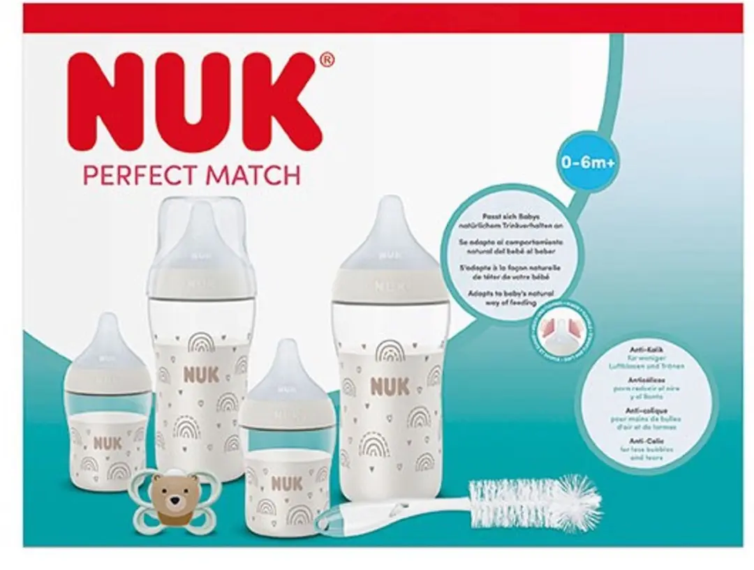 NUK Starterset Anti-Koliek Babyfles 0-6M+ - Meerkleurig
