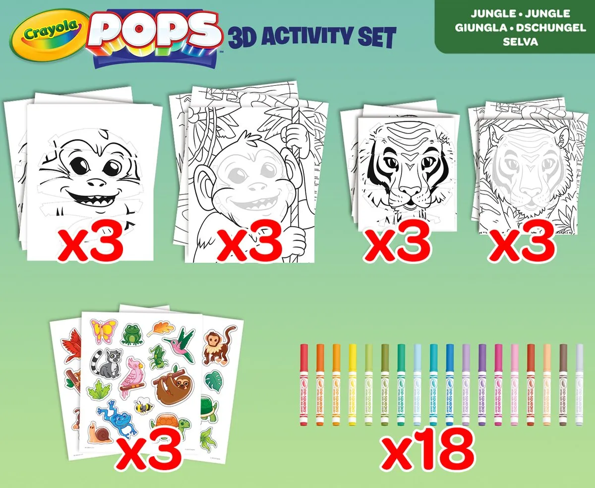 Crayola POPS Hobbypakket Jungle Thema - 6 Activiteiten