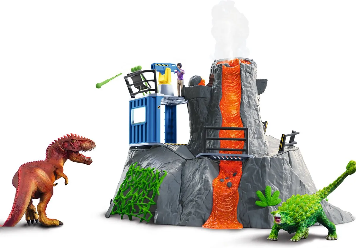 Schleich De Grote Vulkaan Expeditie 42564 - Dino Speelgoed - 60 Onderdelen - Multikleuren