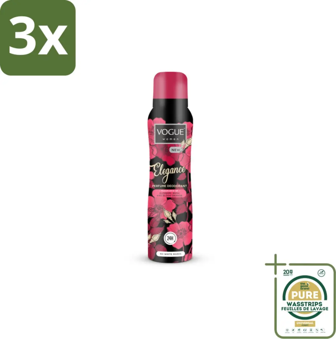 Vogue Elegance Parfum Deodorant 150ml - 3 Stuks