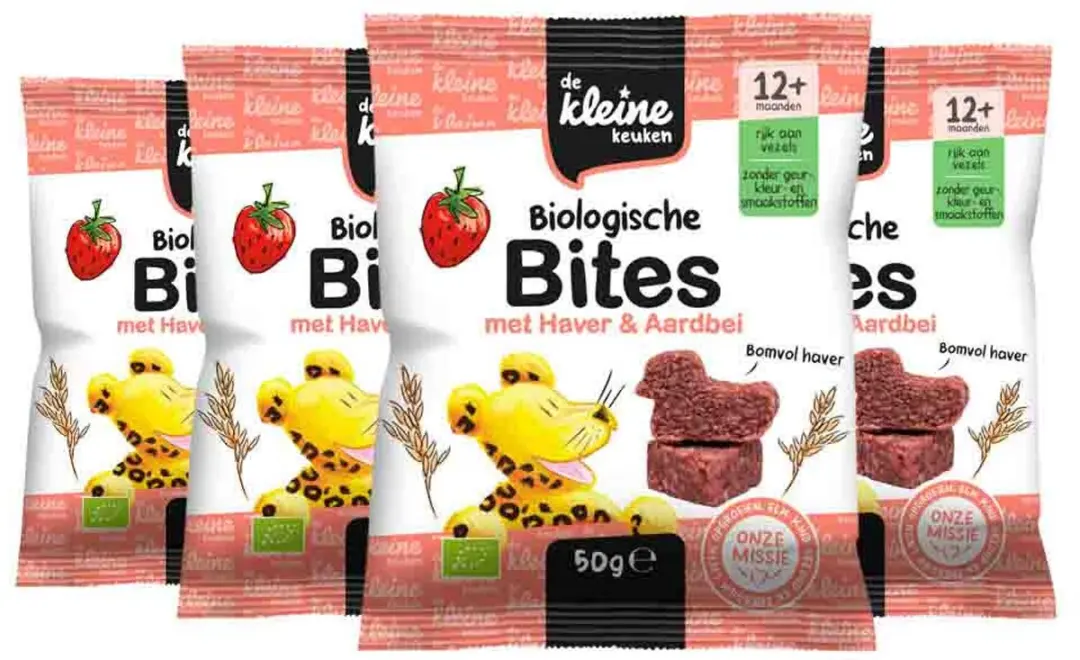 De Kleine Keuken Bio Bites Haver & Aardbei