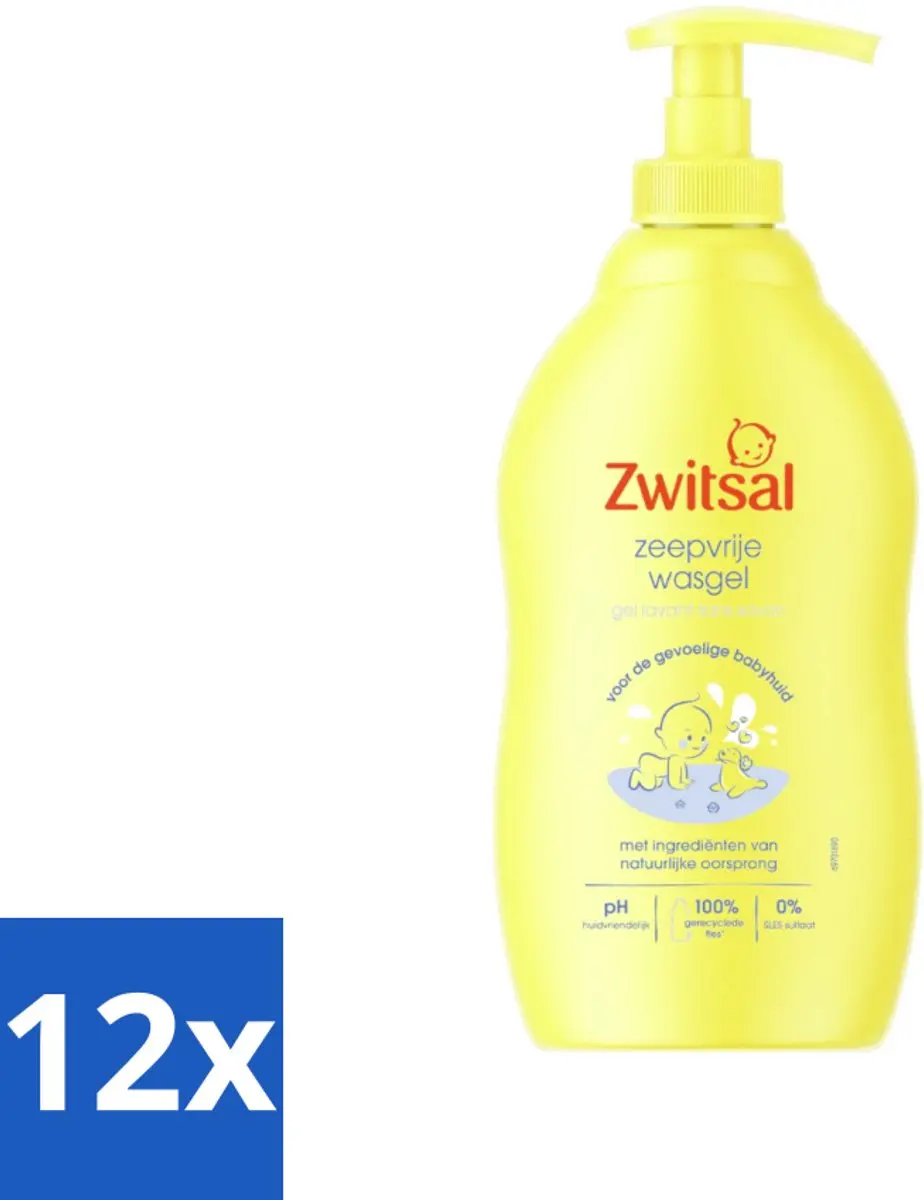 Zwitsal Zeepvrije Wasgel 400ml - 12 Stuks