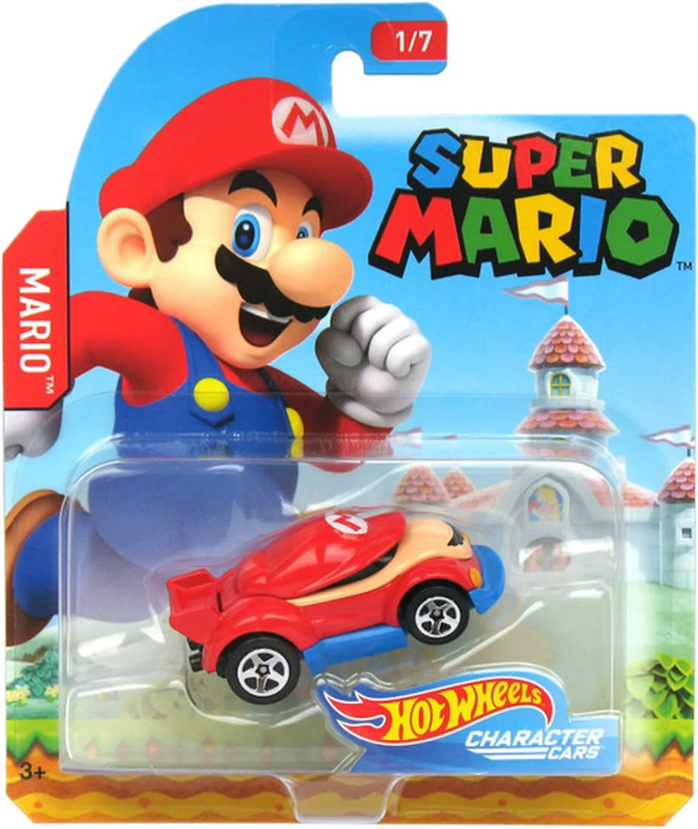 Hot Wheels Super Mario Personage - Mario - Rood