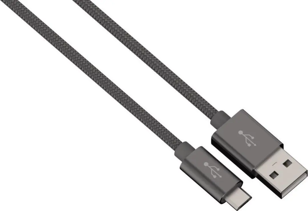Hama Alunylon Synchrokabel Micro-USB naar USB 1m