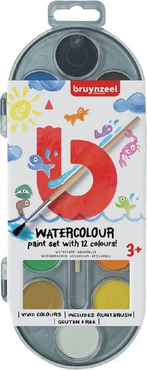 BRUYNZEEL Kids Waterverfset 12 Kleuren