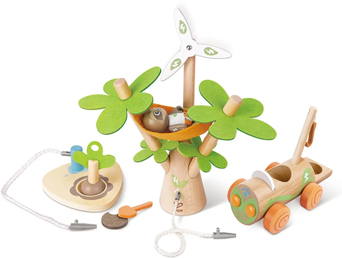 Hape Boomplantauto - Poppenhuispop - 5 Meubels 1 Pop - Veelkleurig - afbeelding 6 van 6