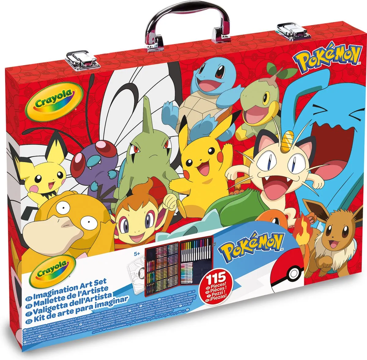 Crayola Pokémon Kunstenaarskoffer - 115-delig Veelkleurig