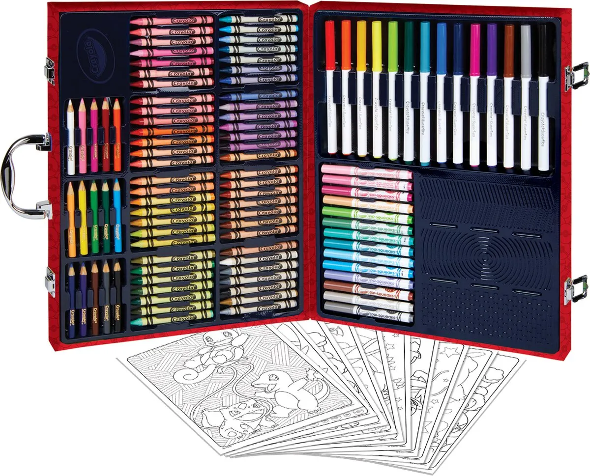 Crayola Pokémon Kunstenaarskoffer - 115-delig Veelkleurig