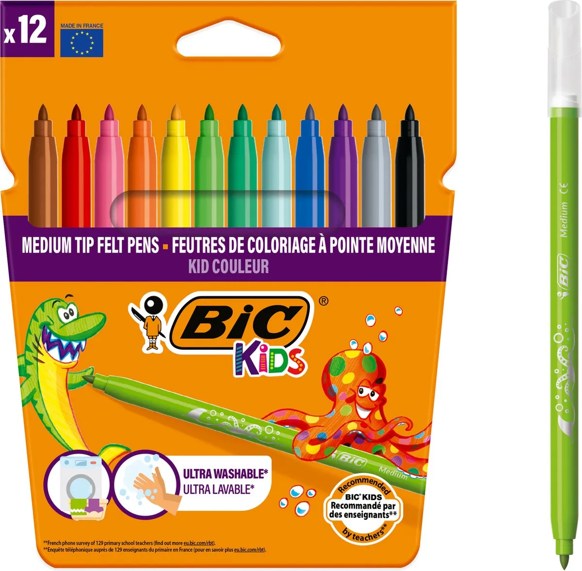 Bic Kids Kid Couleur Viltstiften - 12 Stuks - Assorti