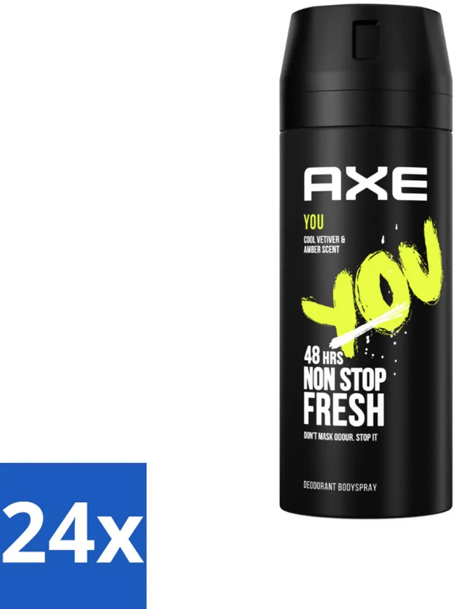 Axe You Cool Vetiver & Amber Bodyspray 24 Stuks