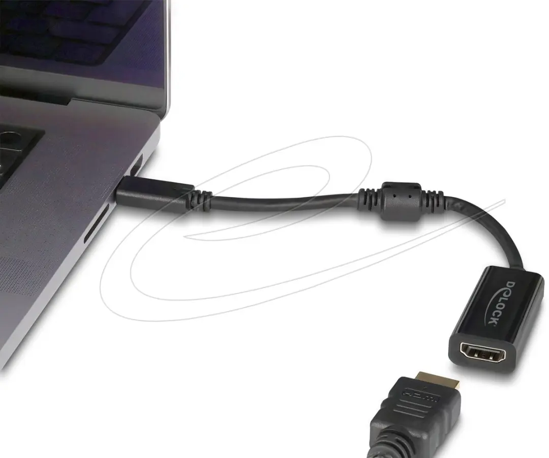 Delock 61085 USB-C naar HDMI Adapter 8K 60Hz - Zwart - afbeelding 3 van 3