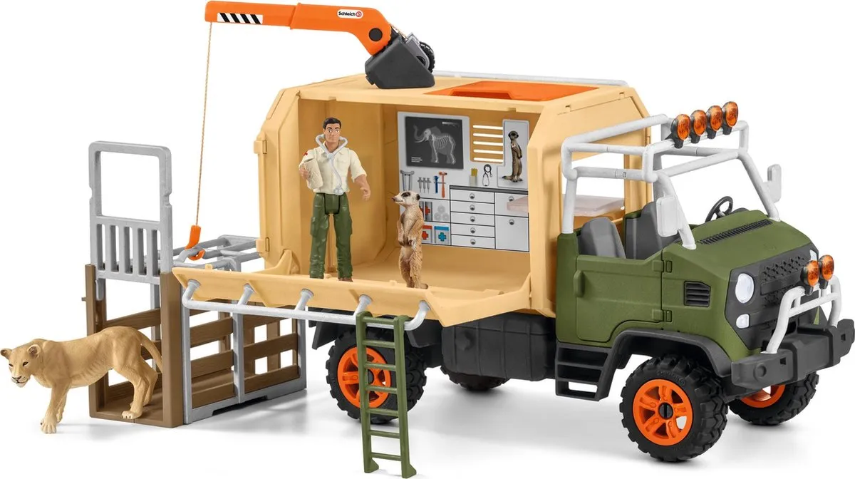 Schleich Wild Life Speelfigurenset Grote Reddingstruck 42475 - 10 Stuks