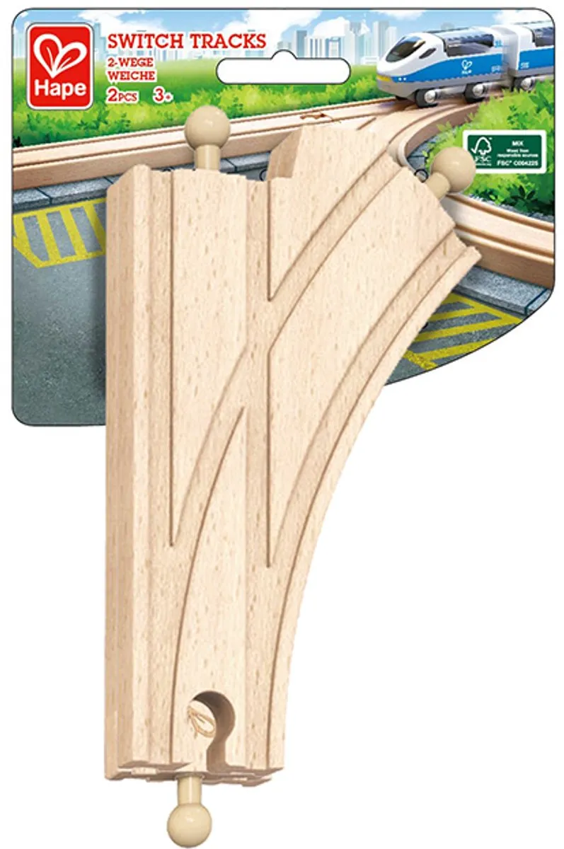 Hape Houten Treinbaan Wisselbanen E3780 - 2 Stuks