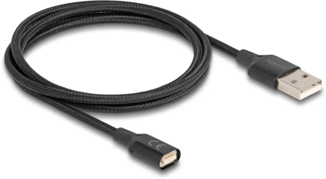 Delock Magnetic USB Oplaadkabel 1m - Zwart