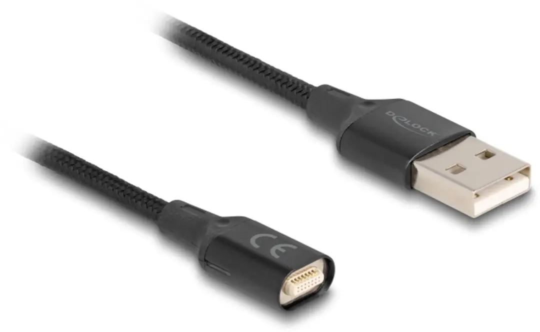 Delock Magnetic USB Oplaadkabel 1m - Zwart