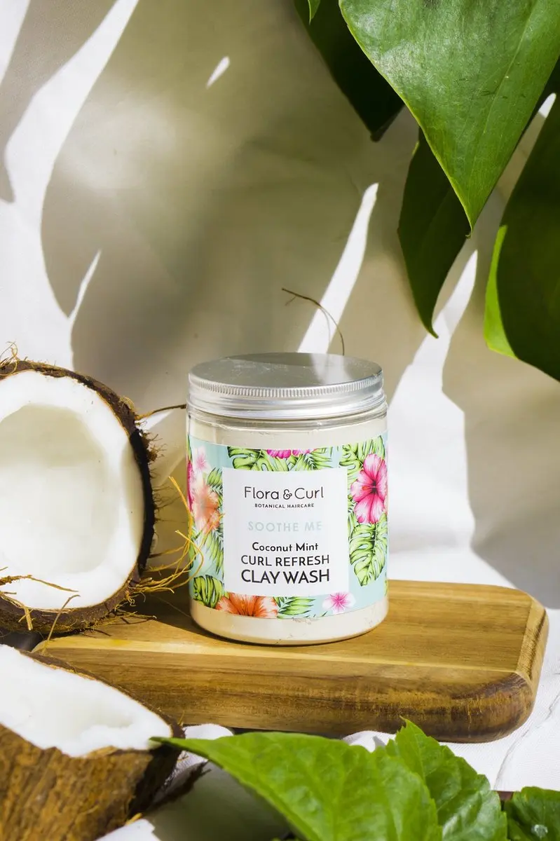 Flora & Curl Soothe Me Mint Coconut Clay Anti-haaruitvalcrème 300ml