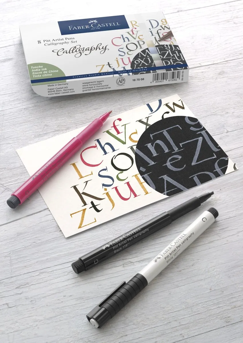 Faber-Castell Pitt Artist Pen Kalligrafieset FC-167508 - 8-delig