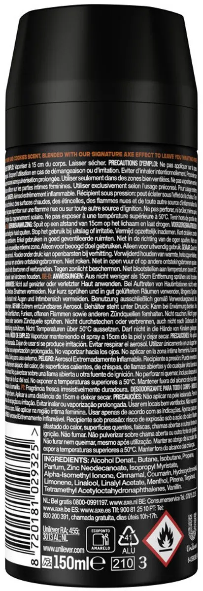 Axe Leather & Cookies Bodyspray 150ml - 12 Stuks - afbeelding 6 van 6