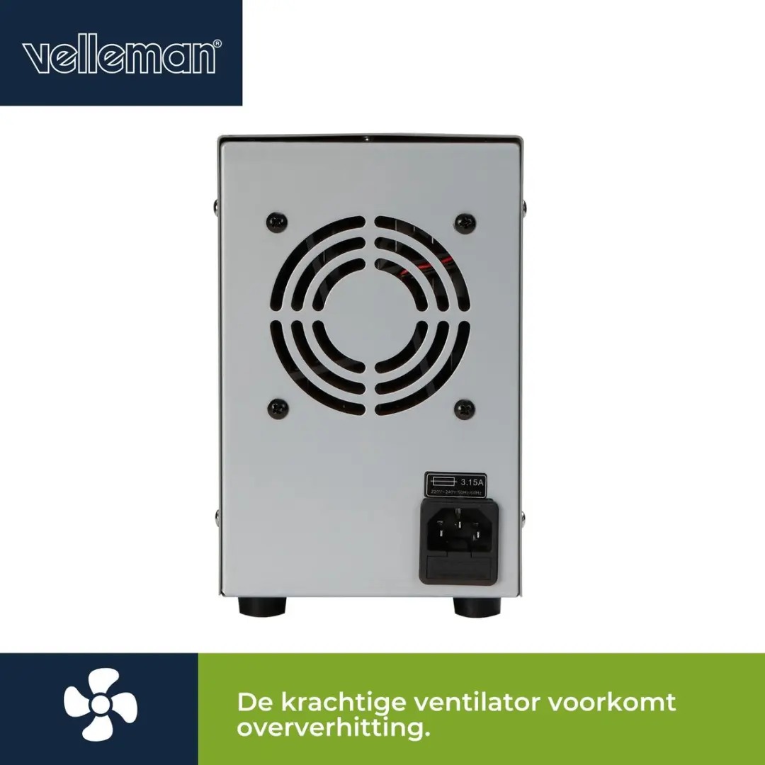Velleman Laboratoriumvoeding 0-30V/0-5A - LCD - Grijs/Wit
