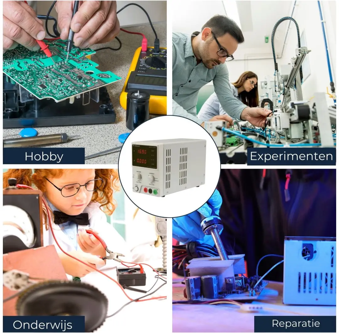 Velleman Laboratoriumvoeding 0-30V/0-5A - LCD - Grijs/Wit