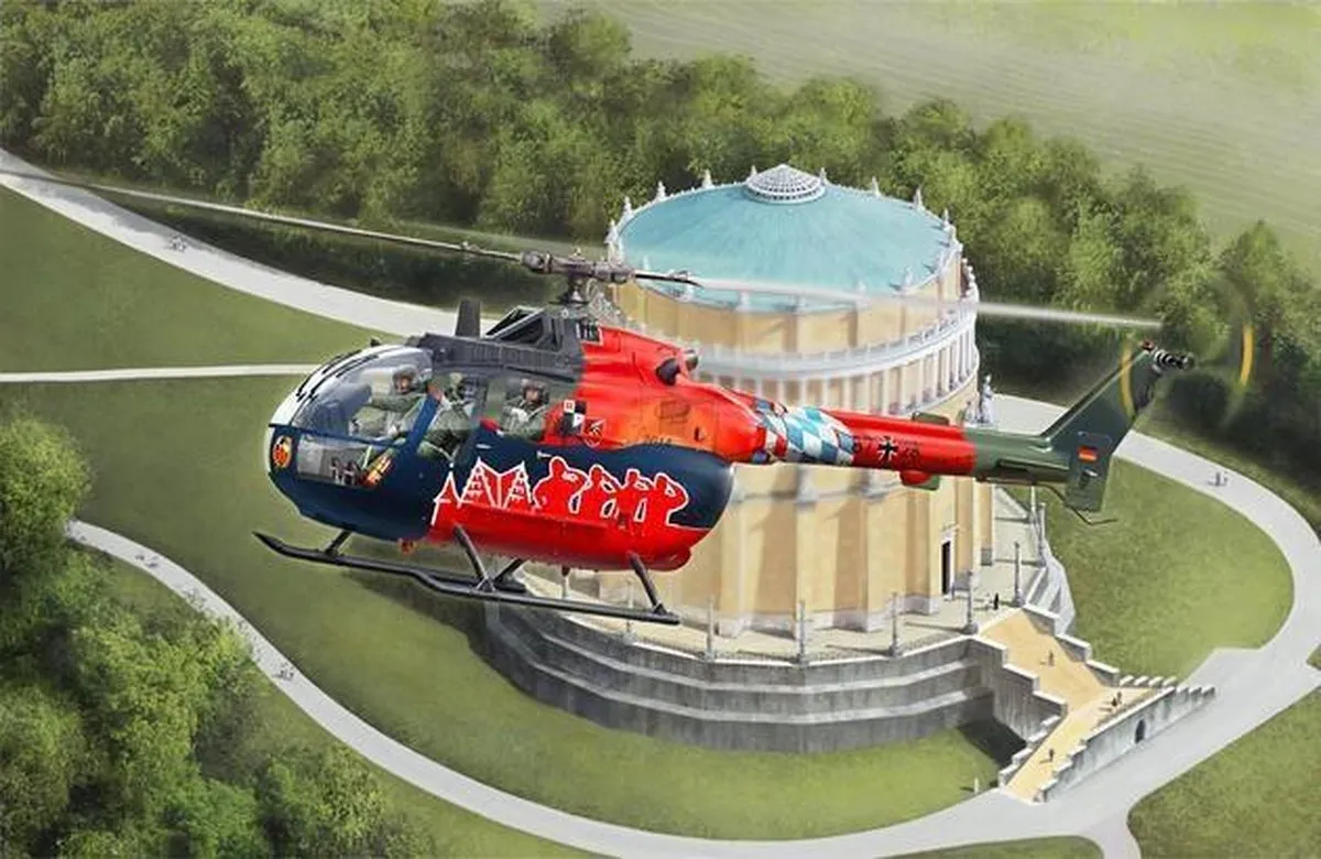 Revell BO 105 35th Anniversary Roth Fly-Out 1:32 Montagekit