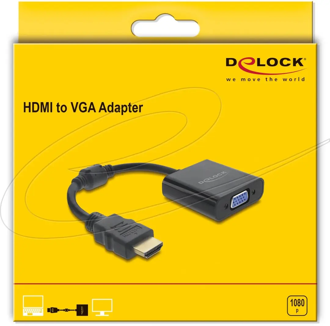 Delock 61077 HDMI naar VGA Adapter - Zwart - afbeelding 2 van 3
